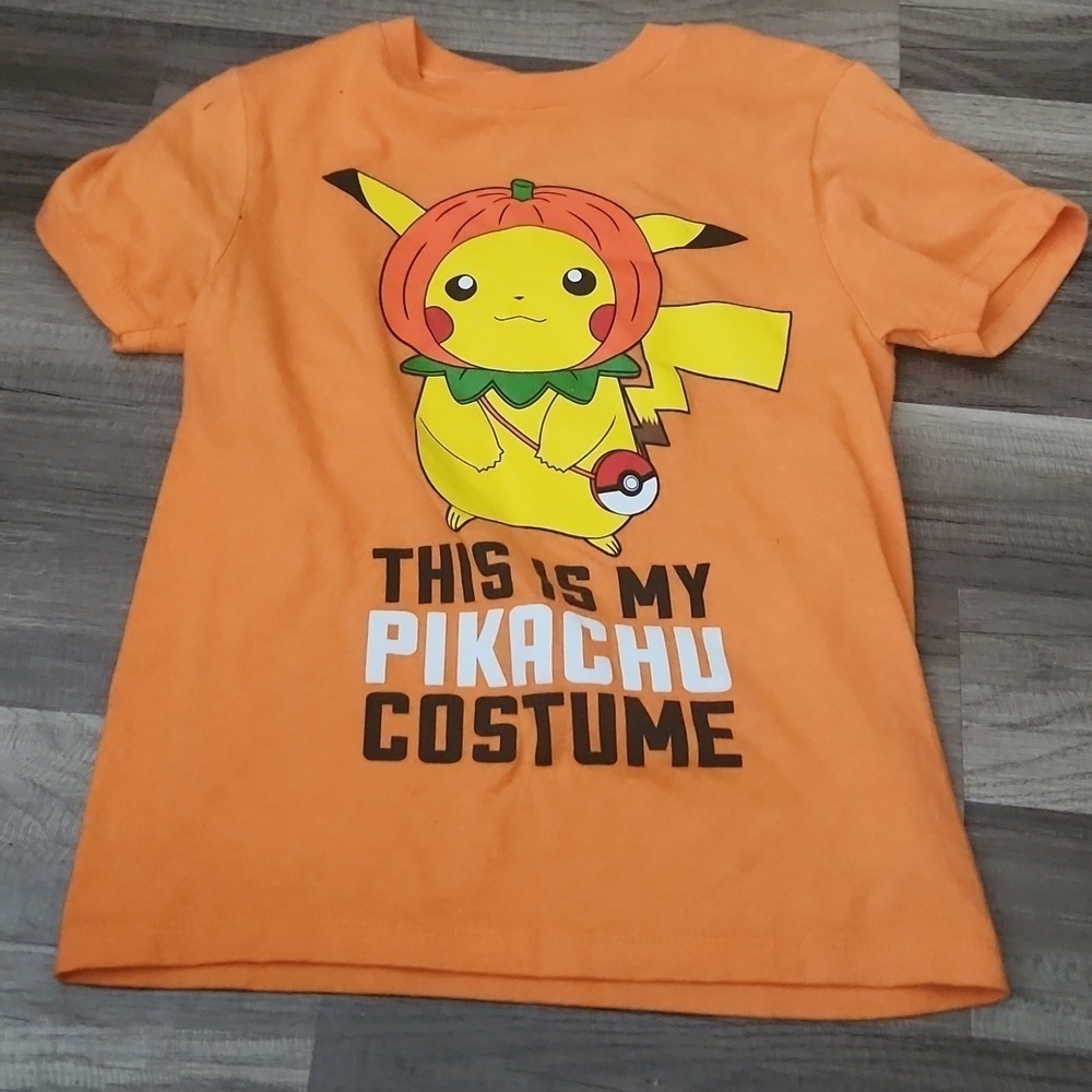 Pokemon Halloween Shirt  Size Small Kids Shirt Pikachu Costume Pumpkin Halloween